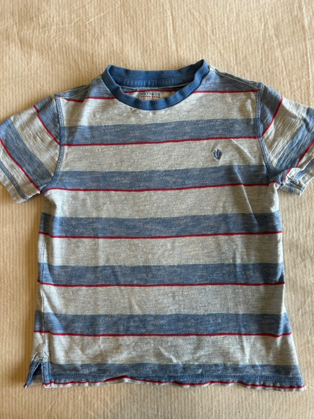 Striped Blue & Gray Kids Tee by Fat Face